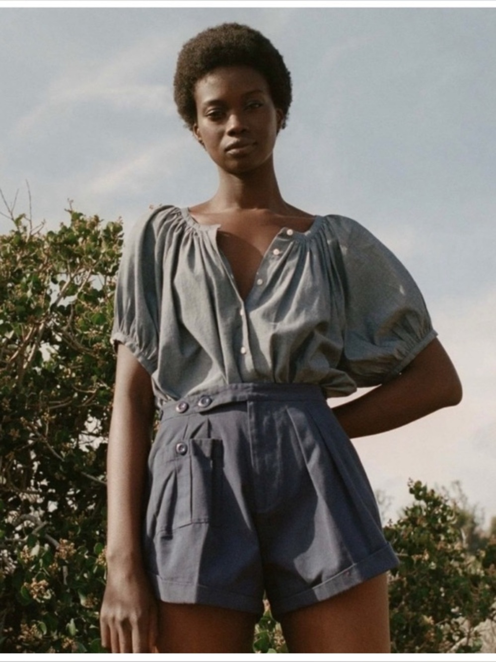 Doen June Top Chambray